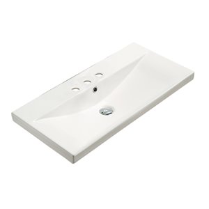 Dessus de meuble-lavabo American Imaginations, petit robinet 4 po, argile réfractaire, 15,51 po x 31,73 po, blanc