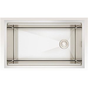 American Imaginations 18-in x 30-in Chic Stainless Steel Single Bowl Drop-In Residential Kitchen Sink