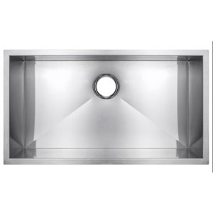 American Imaginations 18-in x 27-in Elegant Brushed Nickel Single Bowl Drop-In Residential Kitchen Sink