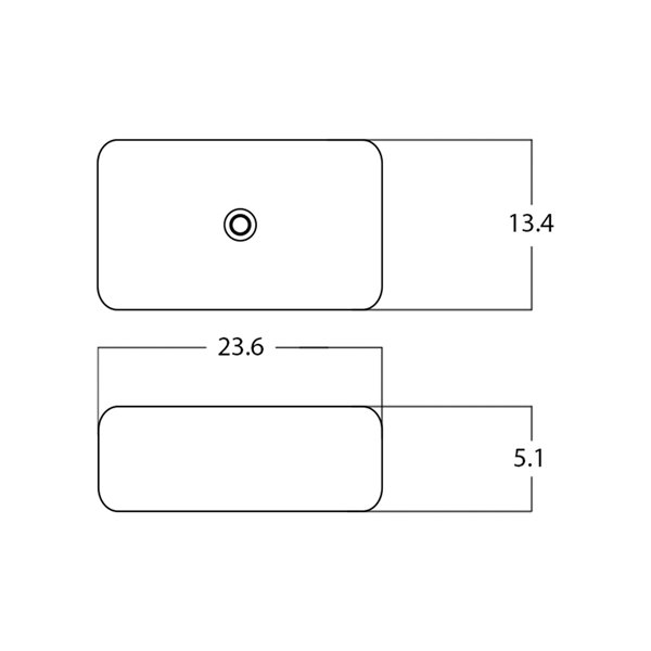 American Imaginations White Drop-In Or Undermount Rectangular Bathroom Sink - Chrome Hardware - 13.4-in - Overflow Included