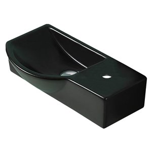 American Imaginations Black Vessel Rectangular Bathroom Sink - Chrome Hardware - 8.7-in