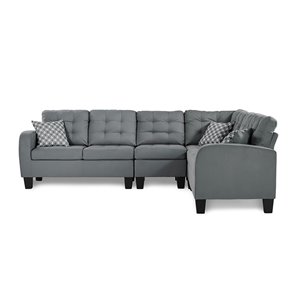 Sectionnel moderne Sinclair de HomeTrend, polyester, gris