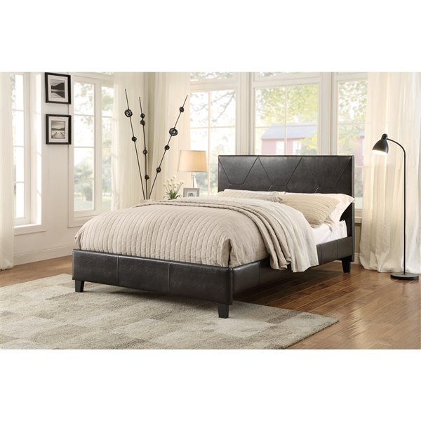 HomeTrend Deleon Queen-Size Brown Platform Bed