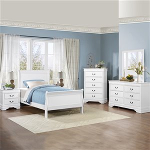 Ensemble de chambre à coucher grand format Mayville de HomeTrend, blanc, 6 pcs