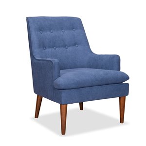 Mazin Industries Mandarin Modern Polyester/Polyester Blend Accent Chair - Blue