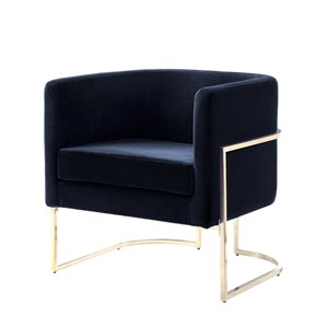 HomeTrend Betto Midcentury Velvet Accent Chair - Black