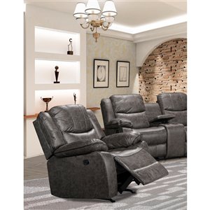 Fauteuil inclinable Klaus de Mazin Industries, microfibre, gris antique