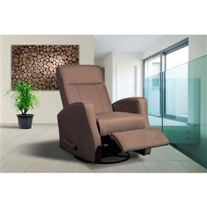 Fauteuil inclinable pivotant Gage de Mazin Industries, lin, marron