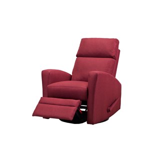 Fauteuil inclinable pivotant Luxor de Mazin Industries, lin, rouge