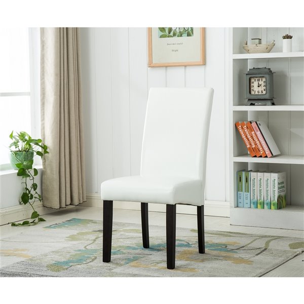 Chaises traditionnelles Jamie de HomeTrend, blanc, ensemble de 2