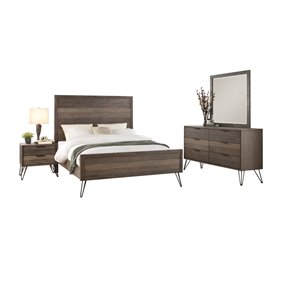 Ensemble de chambre à coucher très grand format Urbanite de HomeTrend, gris, 6 pcs
