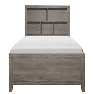 Lit plateforme avec rangement Woodrow de HomeTrend, simple, gris