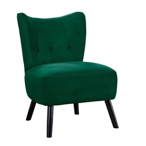 Mazin Industries Imani Modern Velvet Slipper Chair - Bold Green