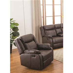Fauteuil inclinable Duncan de Mazin Industries, similicuir, marron