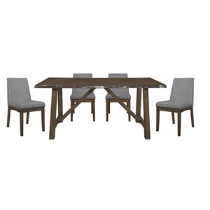 HomeTrend Whittaker Dining Set with Rectangular Table - Natural - 7-Piece