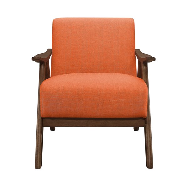 HomeTrend Damala Casual Polyester/Polyester Blend Accent Chair - Orange