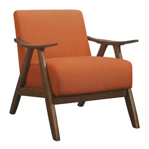 HomeTrend Damala Casual Polyester/Polyester Blend Accent Chair - Orange