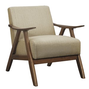 HomeTrend Damala Modern Polyester/Polyester Blend Accent Chair - Light Brown
