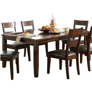 HomeTrend Atlanta Dining Set with Rectangular Table - Cherry - 5-Piece