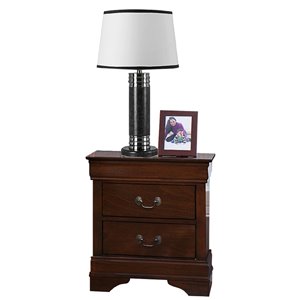 Mazin Industries Mayville Cherry Brown Asian Hardwood Nightstand