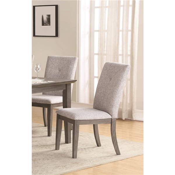 Chaises contemporaines Felicity de HomeTrend, gris, ensemble de 2