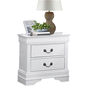 Table de chevet Mayville de HomeTrend, bois franc asiatique, blanc