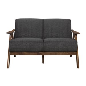 HomeTrend Damala Casual Dark Gray Polyester Loveseat
