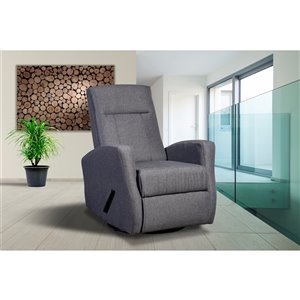 Fauteuil inclinable pivotant Gage de Mazin Industries, lin, gris