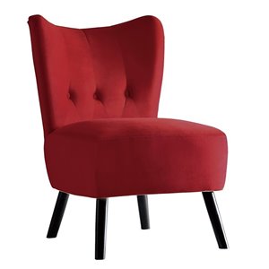 Mazin Industries Imani Modern Velvet Slipper Chair - Bold Red