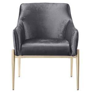 HomeTrend Cara Midcentury Velvet Accent Chair - Gray