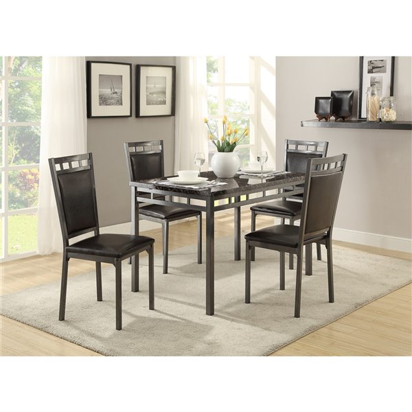 HomeTrend The Olney Dining Set with Rectangular Table - Brown - 5-Piece