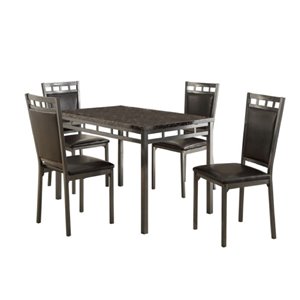HomeTrend The Olney Dining Set with Rectangular Table - Brown - 5-Piece