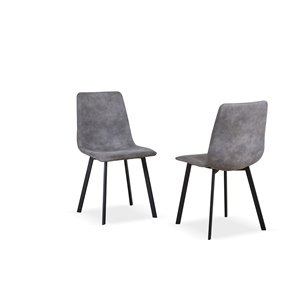 HomeTrend Grigio Contemporary Side Chair - Gray - Set of 2