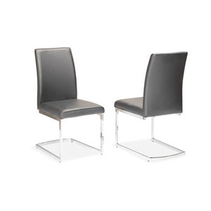 Chaises contemporaines Shirelle de HomeTrend, gris, ensemble de 2