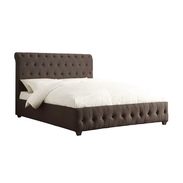 HomeTrend Baldwyn King-Size Gray Sleigh Bed