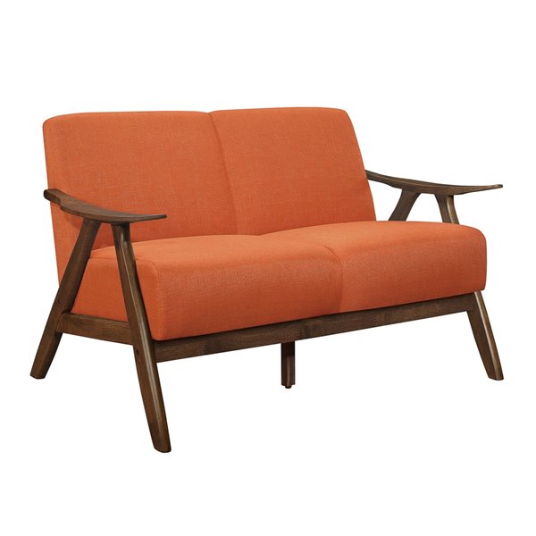 HomeTrend Damala Casual Orange Polyester Loveseat