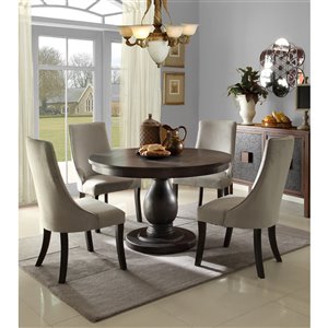 HomeTrend The Dandelion Dining Set with Round Table - Brown - 5-Piece