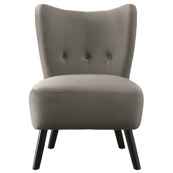 HomeTrend Imani Modern Velvet Slipper Chair - Gray