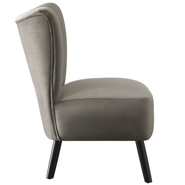 HomeTrend Imani Modern Velvet Slipper Chair - Gray