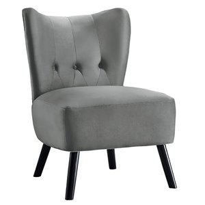 Mazin Industries Imani Modern Velvet Slipper Chair - Gray