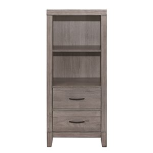 Table de chevet Woodrow de HomeTrend, 54,5 po, bois franc asiatique, gris