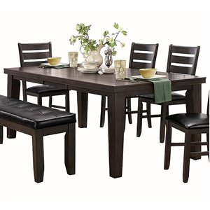 HomeTrend Amellia Dining Set with Rectangular Table - Gray - 7-Piece