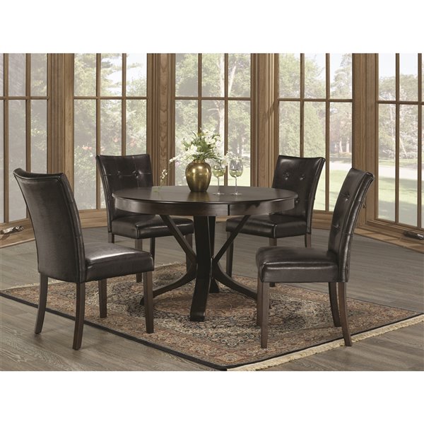 HomeTrend The Mesa Dining Set with Round Table - Brown - 5-Piece