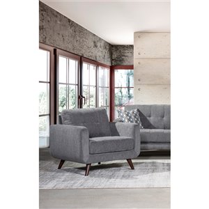 HomeTrend Morrison Modern Polyester/Polyester Blend Accent Chair - Gray