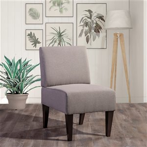 Chaise d'appoint moderne en polyester/mélange de polyester Victoria de Mazin Industries, gris foncé