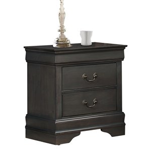 Table de chevet Mayville de HomeTrend, bois franc asiatique, gris