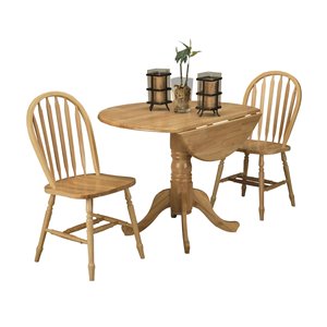 HomeTrend Laurentian Dining Set with Round Table - Natural - 3-Piece