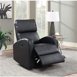 Fauteuil électrique inclinable MacLean de Mazin Industries, vinyle, noir