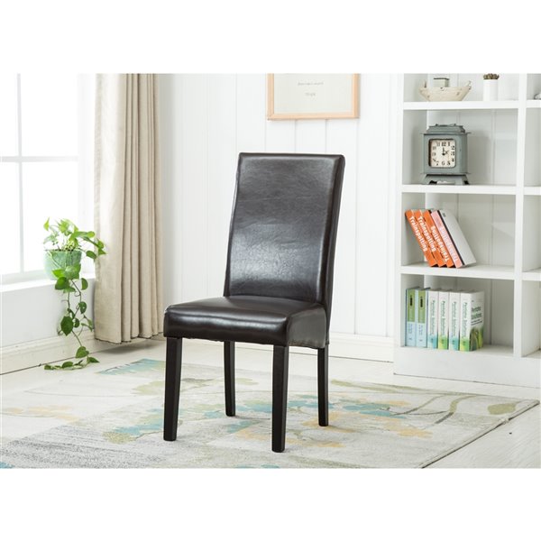 Chaises traditionnelles Jamie de HomeTrend, brun, ensemble de 2