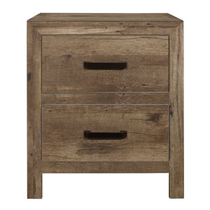 Table de chevet Mandan de Mazin Industries, bois franc asiatique, pin patiné